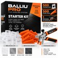 BALLIU PRO Tile Leveling Starter Kit – 500 Clips + 500 Wedges + Professional Pliers